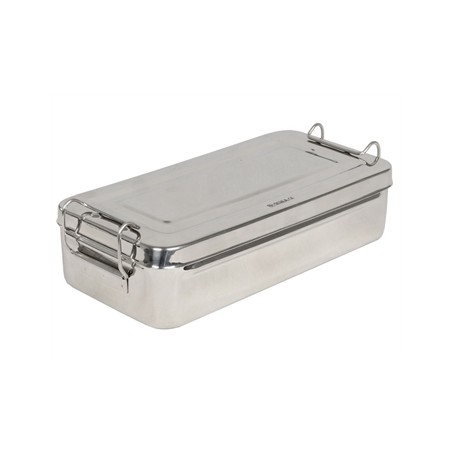 SCATOLA INOX 25x12,5x4,6cm - con manici