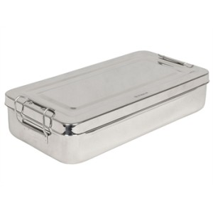 SCATOLA INOX 30x15x6cm - con manici