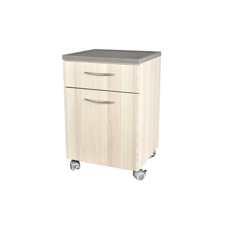 COMODINO con cassetto - beige striato