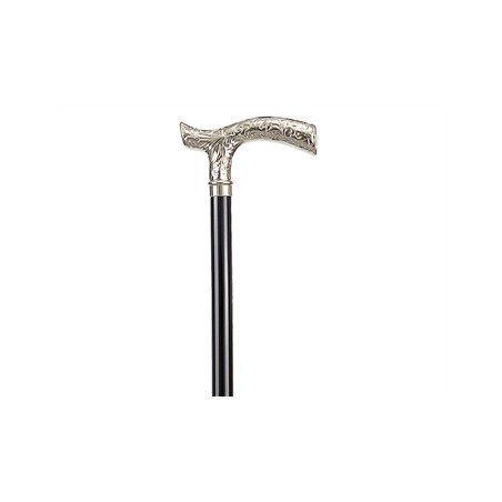 BASTONE IN LEGNO "LEONARDO" - manico a T in metallo inciso