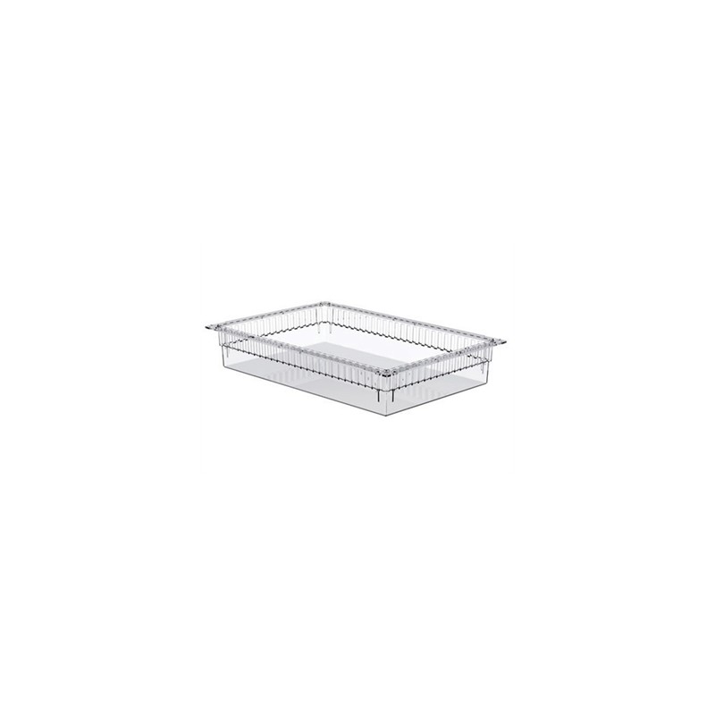 CASSETTO ISO PLASTICA TRASPARENTE 600x400x100 mm - aperto