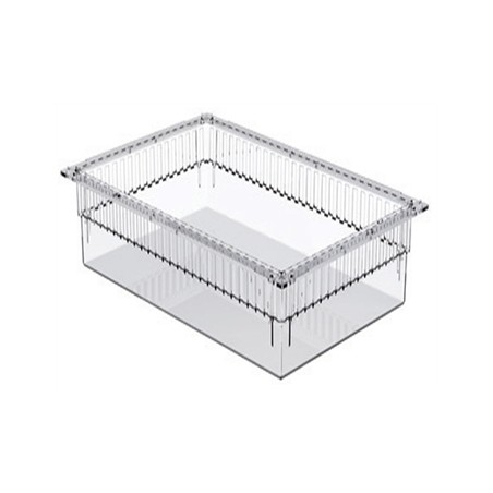 CASSETTO ISO PLASTICA TRASPARENTE 600x400x200 mm - aperto