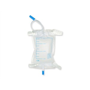 SACCA URINE DA GAMBA 750 cc - tubo 10 cm con kit bottoni
